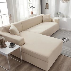 Appliances Sofa Covers for Living Room Elastische massieve hoek bankkap L -vormige chaise longue slipcovers stoelbeschermer 1/2/3/4 zeur