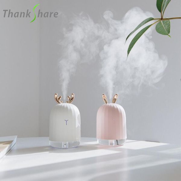 Appareils MERCI mignon cerf blanc rose lapin humidificateur d'air créatif dessin animé USB diffuseur 220ML charge lumière bureau arôme diffuseur