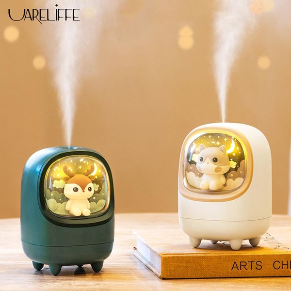 Electrodomésticos Uareliffe Lindo humidificador de aire para mascotas con lámpara de luz nocturna Difusor de aceite esencial Recargable Nano Mist Maker para uso en el hogar