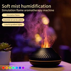 Appareils Diffuseur d'aromathérapie volcanique 7 couleurs lumière de flamme humidificateur d'air domestique 130ML diffuseur d'huile essentielle de parfum de pièce USB