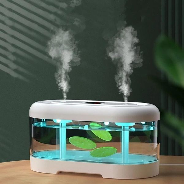 Aparatos Xiaomi 2L Humidificador de aire ultrasónico Luz nocturna colorida Humidificador de aire de aromaterapia de gran volumen Uso doméstico inalámbrico