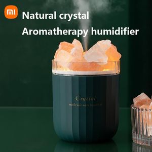 Electrodomésticos Xiaomi humidificador de aire cristal sal piedra niebla humidificador luz colorida portátil USB difusor de aceite esencial aromaterapia