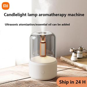 Appareils Xiaomi Candlelight Aroma Diffuseur Portable 120 ml Électrique USB Humidificateur D'air Cool Mist Maker Fogger 812 Heures avec Veilleuse