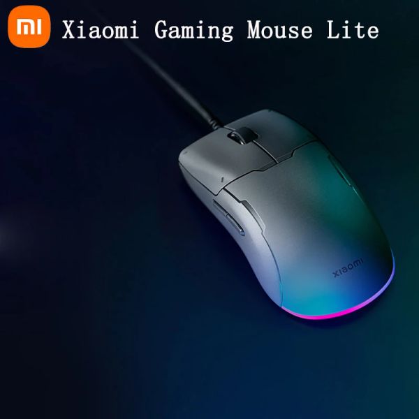 Appareils Xiaomi Game Mouse Lite RGB Light 220 IPS 400 à 6200 DPI Five Gears ajusté 80 millions de coups TTC Micro Move Gaming Mouse 2022