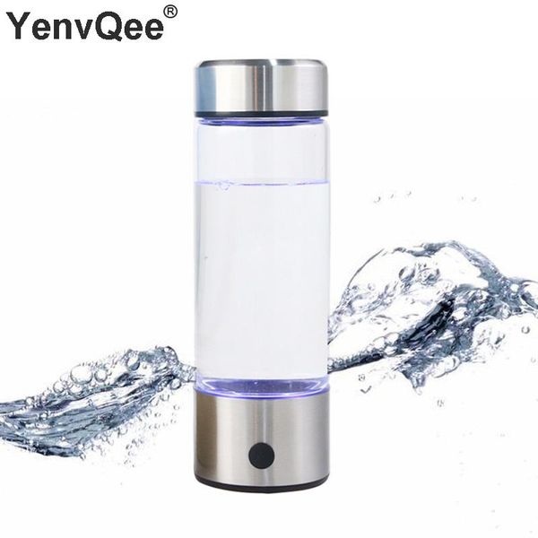 Appareils Yenvqee 500 ml Hydrogène Générateur d'eau Générateur d'eau Purificateur d'eau Purificateur en acier inoxydable avec boîte cadeau à trois styles pour voyager