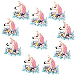 Applique Patch voor Kleding Naai Borduurwerk Leuke Strepen Ijzer op Patch voor Jas Tas Mode Eenhoorn Bloem Accessoires 10 PCS324u