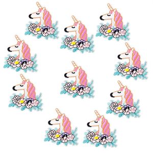 Patch appliqué pour vêtements coudre broderie rayures mignonnes fer sur patch pour veste sac mode licorne fleur accessoires 10 PCS324u