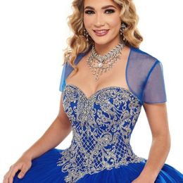 Applique Royal Blue Quinceaneras Dresses 2024 Ball Gown Vestidos de 16 Anos Quinceanera Verjaardag 16 Bloem