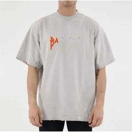 Abricot vêtements hommes été chemises mode tee Hot Rock Band Collection foudre lettre motif col rond manches courtes KL2L