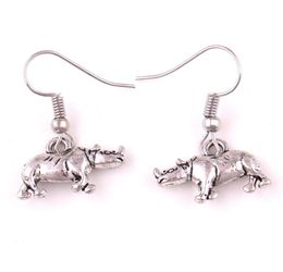 Abricot fu vintage argent animal rhino charme pendants pendants pendants oreilles pour femmes bijoux de mode femme6027864