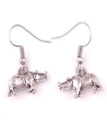 Abricot fu vintage argent animal rhino charme pendants pendants pendants oreilles pour femmes bijoux de mode femme3189141