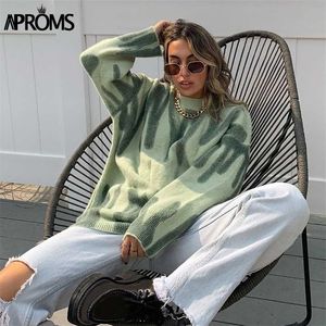 Aproms Multi rayé tricoté doux pulls femmes automne hiver longs pulls surdimensionnés pulls streetwear lâche vêtements d'extérieur 211103