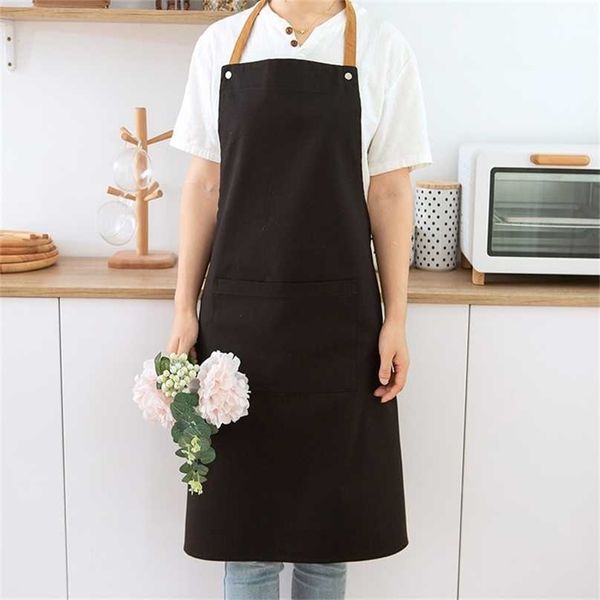 Tablier Cuisine de ménage Japonais imperméable et résistant à l'huile Vêtements de travail personnalisés Fleuriste Femmes Robes de mode coréenne pour adultes 211222