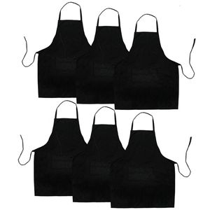 Schorten 6 pack zwart keukenschort met 2 zakken antidirty schort geschikt voor barbecue keuken kookbakken restaurant 230831