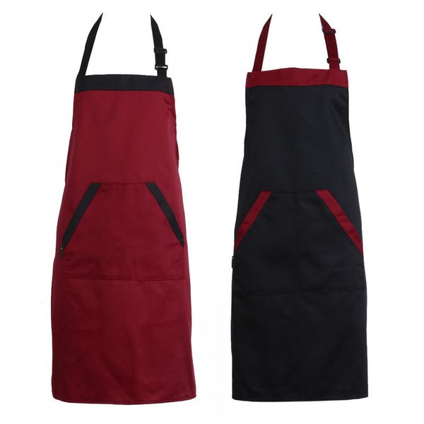 Delantales para Catering lisos antiincrustantes para mujer y hombre, accesorios de cocina, delantal con bolsillos, artesanía de carnicero, cocineros para hornear, barbacoa 230809