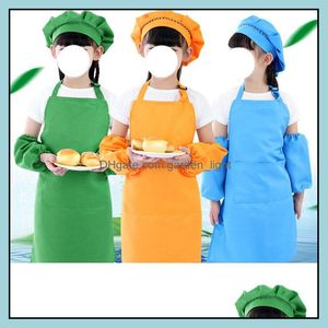 Tabliers Enfants Poche Avant Tablier Enfant Garçons Filles Cuisine Enfant Artisanat Enfants Peinture Cuisine Bébé Tablier Drop Delivery Home Gar Dhw1A