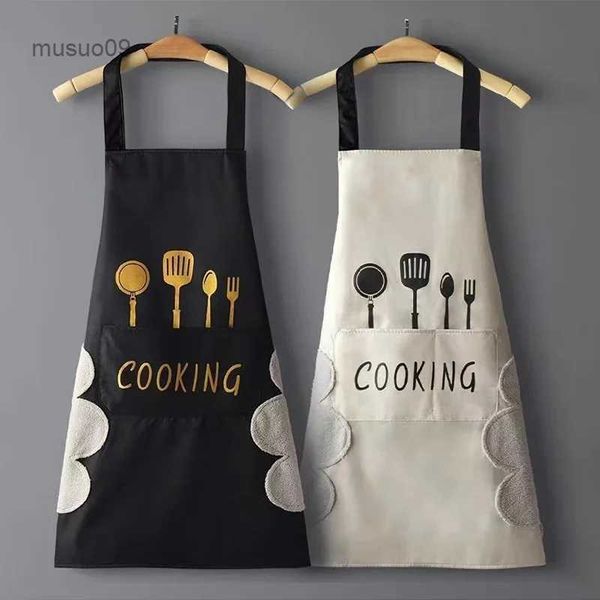 Delantales Lindo Delantal Impermeable Puede Limpiar Las Manos Cocina Ropa De Trabajo Cocina Casera Limpieza Hombres Y Mujeres Delantal Sin Mangas Universal Cocina