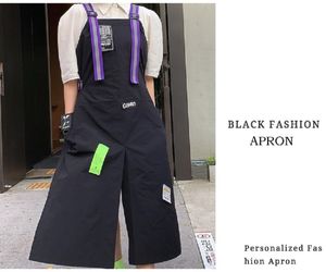 Aprons Fashion Custom Korea Nylon Waterproof Apron Coffee Shop Hairdresser Florist Work Clothes Long Slit Adjustable Nail Salon Apron 230614