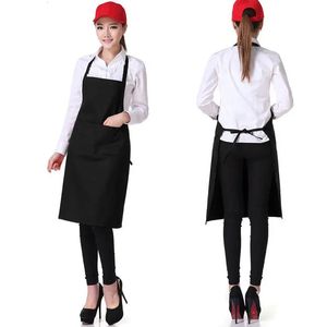 Tabliers Mode unisexe travail tablier pour hommes toile noir bavoir réglable cuisine femme avec poches à outils 231017