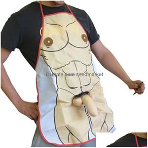 Schorten Grappig Nieuwigheid 3D Naakte Man Koken Schort Voor Fancy Dress Gift Design Liefhebbers 201007 Drop Delivery Huis Tuin Textiel Dht4X