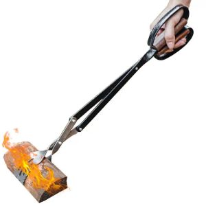 Tabliers Log Grabber Camps Tongs pour le foyer de feu Heavy Duty 20'Adjustable Fireaux Tongs Firew Bood Grabber pour ramasser le bois lourd