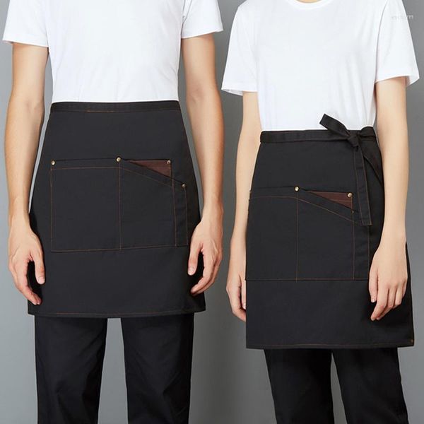 Tabliers Tablier de cuisine taille courte demi-bavoir fête pour femmes uniformes de serveuse demi-longueur ménage