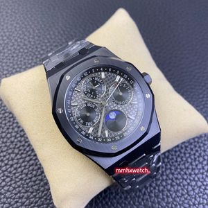 APS 26579 Horloge V2-versie Diameter 41 mm dik 10,5 mm all-in-one 5134 Automatisch kettinguurwerk Datum Week Maand maanfase weergavefunctie Zwarte keramische kastband