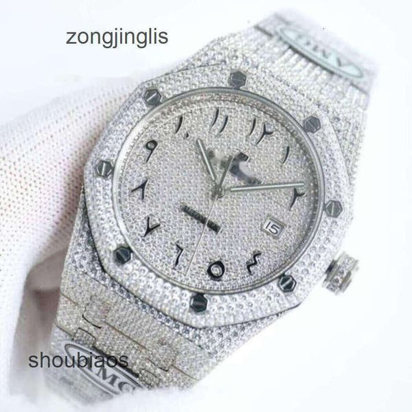 Aps Femmes Luxe Diamant Incrusté Montre Designer Plein Diamant Montre Ice Out Hommes Montre Ap MenWatch Auto Mouvement Mécanique Uhr Couronne Buste Vers Le Bas Montre Royal 8IUY