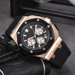 APS WRIST WATHES For Men 2024 Nuevos relojes para hombres MARCHA Dial Quartz Watch Reloj de alta calidad cronógrafo de marcas de lujo Reloj Band Men Fashion Wristwatch A-010