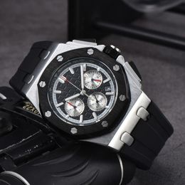 APS Pols Watches for Men 2024 Nieuwe herenhorloges Alle Dial Work Quartz Bekijk hoogwaardige top luxemerk Chronograph Clock Band Men Fashion A-04