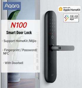 Aqara N100 Smart Door Lock Empreinte NFC Mot de passe NFC Déverrouiller Smart Home Work avec Apple HomeKit Mijia App With Door Secket 2010134495566