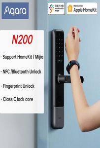 Aqara N200 Smart Door Lock 3D Mot de passe d'empreinte digitale NFC Déverrouillage Classe C Lock mécanique avec support de sonnette Mijia Apple Homekit 201613405