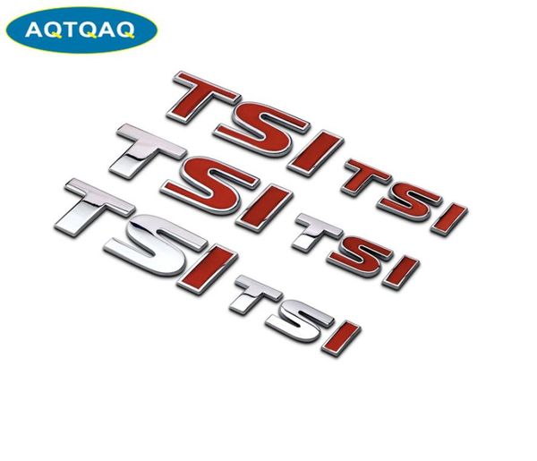AQTQAQ 1 Uds 3D Metal TSI guardabarros lateral del coche emblema del maletero trasero pegatinas adhesivas accesorios universales para el coche pegatinas decorativas 3390275
