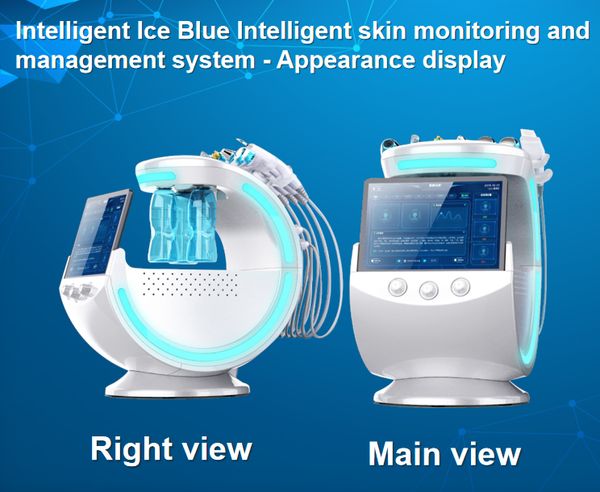 Machines de beauté pour le visage à oxygène haute pression AQUA ice blue Solution de peeling au jet Traitement exfoliant Thérapie Hydradermabrasion avec 6 poignées pour la maison et le spa Hydro