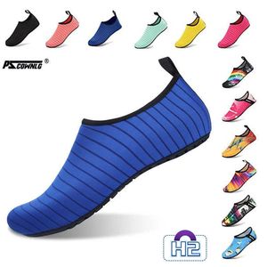 Aqua chaussures Pscownlg hommes respirant femme baskets adulte plage pantoufles chaussures en amont natation plongée chaussettes Tenis Masculino Y0714