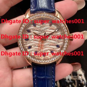 Aqua Terra BabysbreR-serie Diamond Horloge Womens Horloges 38mm Swiss Quartz Beweging 316L Fine Steel Case