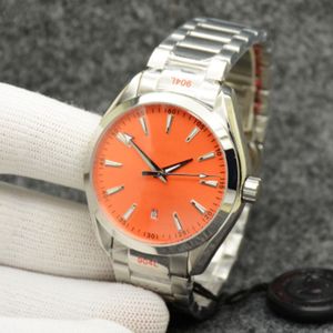 Aqua Terra Ryder Cup Watch oranje wijzerplaat 42 mm automatisch mechanisch roestvrijstalen glazen rug sport zee heren horloges expeditie gratuite jbw horloges ontwerpers