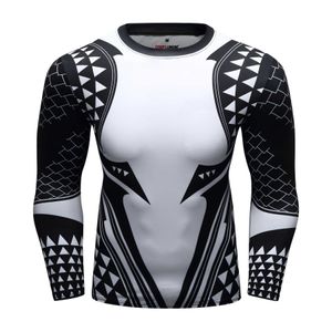 Aquaman Compression Shirt Man 3D Gedrukt T-shirts Mannen Merk Comics Cosplay Kostuum Lange Mouwen Fitness Tops voor Male 210629