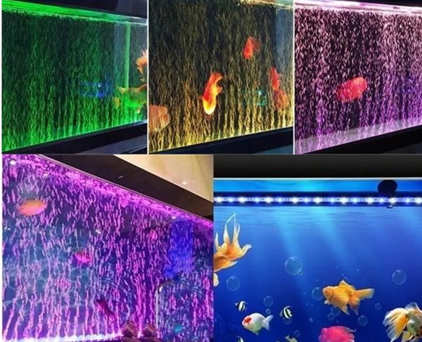 Aquarium LED bulle lumière colorée lumière couleur changeante lumières LED étang fontaine lampe de plongée avec pompe à Air piscine décor