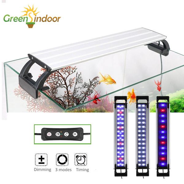 Aquarium Light RGB Fish Tank Lampe LED Éclairage Réservoir De Pêche 20-65CM Led Planté Avec Minuterie Plante Aquatique Intérieur Eau Décoration Y200922