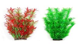 Plantes d'aquarium d'eau artificielle plante aquatique grande plante rouge vert gros pour les décorations de réservoir de grenouille de poisson y2009224963469