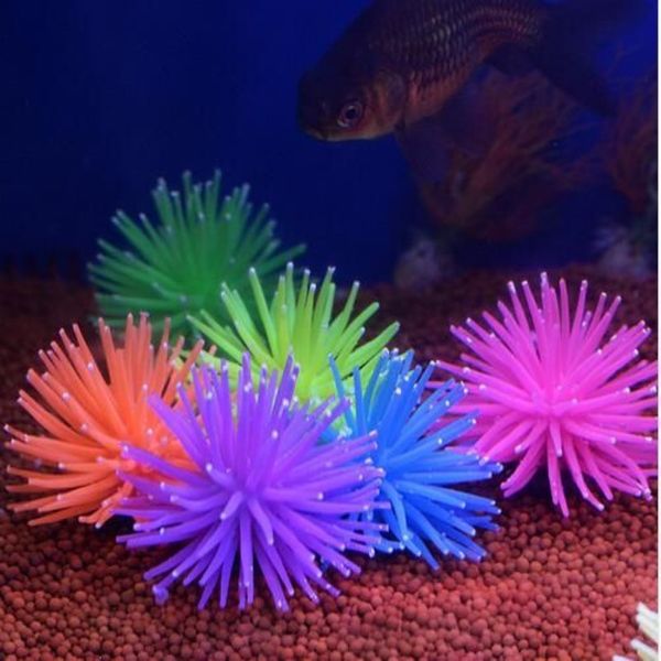 Aquarium Silicone Simulation Aquarium artificiel Faux corail plante sous-marine aquatique anémone de mer ornement décoration accessoire GB269p