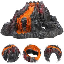 Adorno de estatua de volcán para acuario, decoración de pecera, suministro de decoración de resina 240318