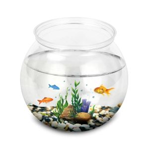 Aquariums 1l 3l 4,5l Round Clear Fish Tanktop Bureau en plastique Aquarium pour petits vases de poisson pour le support d'ornement de bonbons