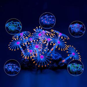 Aquariums 1 pièces Silicone brillant artificiel Aquarium Aquarium plantes de corail ornement sous-marin animaux décor aquatique fournitures pour animaux de compagnie livraison directe 230819