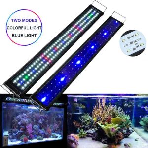 Aquaria 30110 cm LED Aquarium Light Multicolor Full Spectrum Super Slim Fish Tank Aquatic Plant Marine Grow Lighting Lamp EU -plug