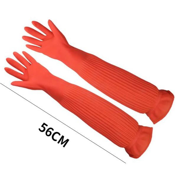 Aquariums 38/45/56 cm Gants longs de latex Aquarium Aquarium Fishing Industrial Depul Protectives Gantets étanche en caoutchouc Latex Dashwashing Gants