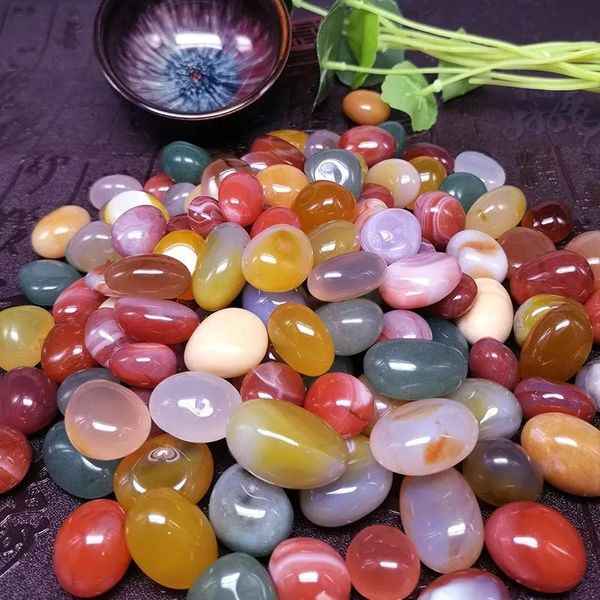 Aquariums 500g Gemstone Gem Yuhua Stone Natural Cobblestone Fish Taping Landscape Decoration Flower Color Color Stone Small Color Agate Stone