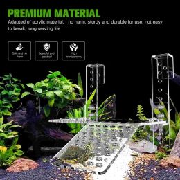 Aquaria Acryl Turtle Platform klimmen hoog water zwevend eiland wandmonteerd schildpad Platform Deep Water Fish Tank Climbing Platform