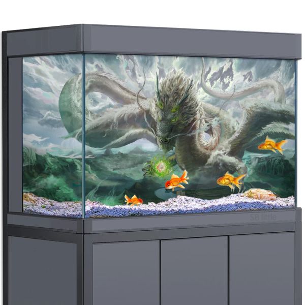 Aquariums aquarium fond 3d chinois dragon fantasy hd imprimer fond de papier pêche à pêche reptile habitat décorations de fond pvc